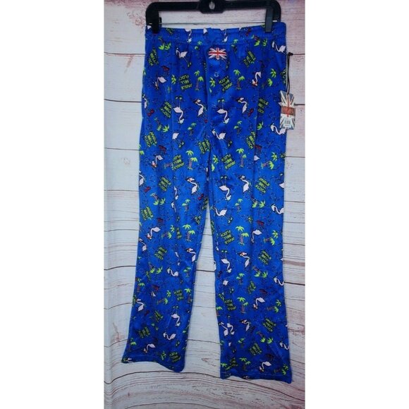 English Laundry Jingle Bell Flock Lounge P.J Flamingo Medium Pants Soft Fleece - Picture 2 of 10